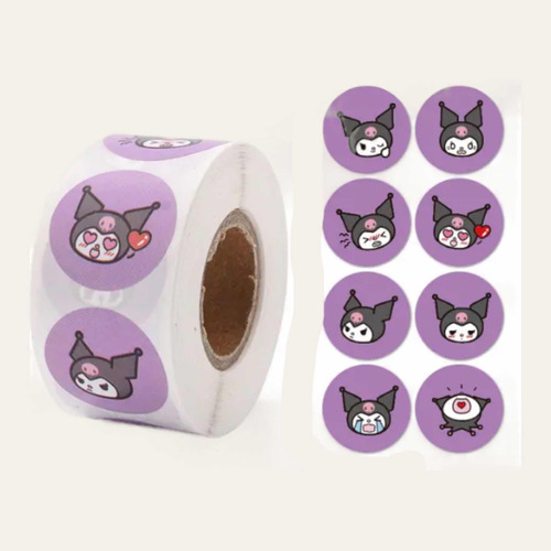 100 Stickers En Rollo Kuromi, Sanrio