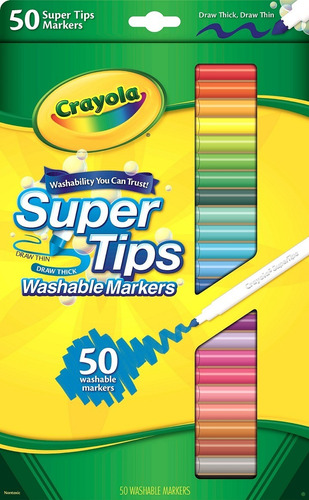 Set De 50 Marcadores Crayola Supertip De Linea Fina 