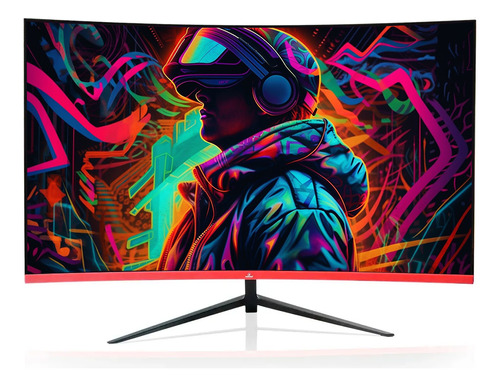 Monitor gamer curvo Concórdia Gamer CZ270F led 27 Polegadas preto e vermelho 110V 220V FULL HD