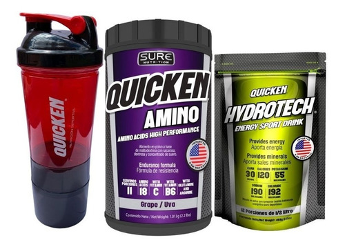 Aminoácidos Quicken Amino 1013g Hydrotech 454g Gym Rojo