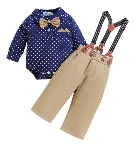 Conjunto De 2pcs Traje Formal D Algodón Para Bebé Niño 3-18m