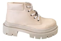 Comprar Borcegos Caña Baja Mujer Color Negro Nazaria Detalle Hueso