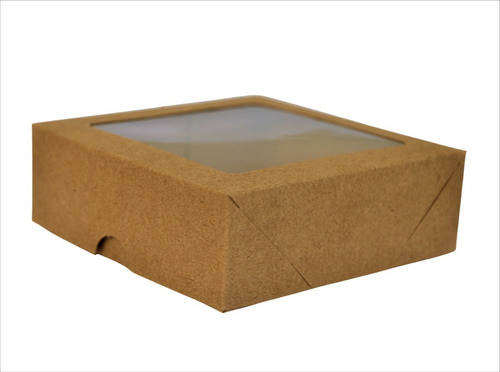 Imagem 7 de 8 de Caixa Para Presente Kraft 12x12x4 Visor - 20 Unidades