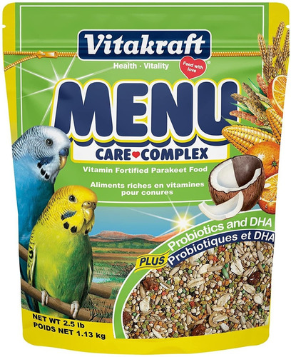 Vitakraft Menu Vitamina Fortificada Para Periquitos, 2.5 L