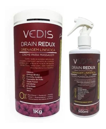 Kit Drain Redux Creme Fluido Estimulante Metabólico - Vedis