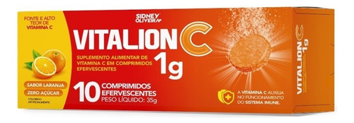 Vitamina C Vitalion 1g 10 Compr Eferv - Sem Açúcar