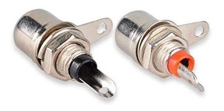 2 Conector Rca Hembra Metálico Para Chasis