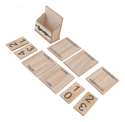 Manual De Calendário De Mesa Com Data Perpétua De Madeira, V