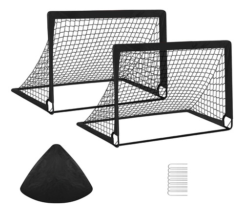 2 Pcs De Porterías De Fútbol Portátil Para Niños 120*90cm