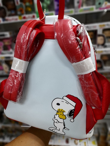 Loungefly Peanuts Gift Giving Snoopy Minibackpack Color Celeste