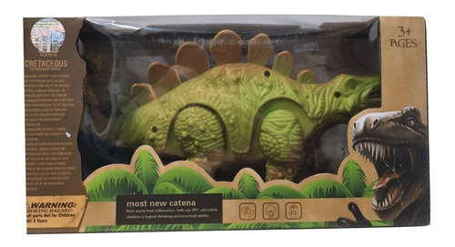 Dinosaurio Stegosaurus Con Luz Y Sonido Verde E.full