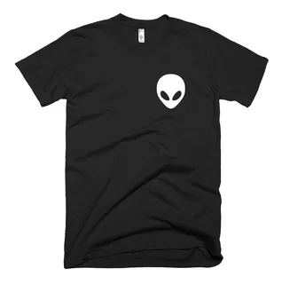 Playera O Blusa Alien Cara Bolsillo Logo Nave Espacial Unisx