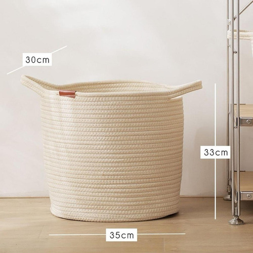 Canasta De Algodón Tejido De Cuerda, Cesta De Sg