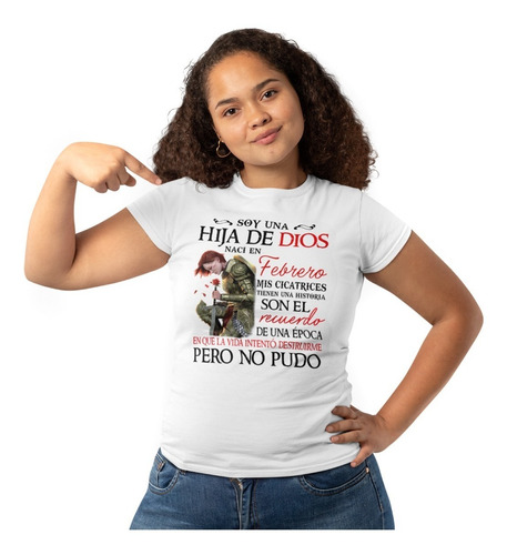 Playera Dama Soy Una Hija De Dios Nací En (mes) Guerrera