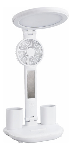Ventilador Led De Escritorio, Portalápices, Plegable, Con At
