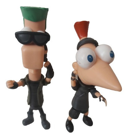 Phineas Y Fer Figuras A Travez De La Segunda Dimensión 10cm (Usado)