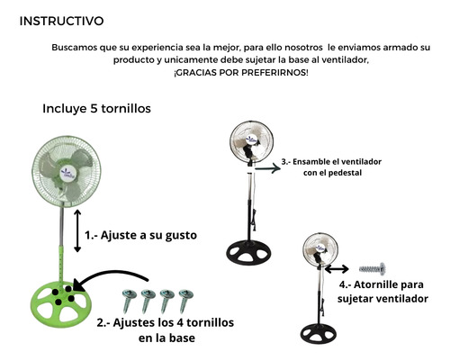 Ventilador De Pedestal 10 Pulgadas 3 Velocidades Metálico