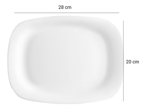 Imagen 2 de 2 de Fuente Plato Servir Rectangular Medium Blanco Bormioli