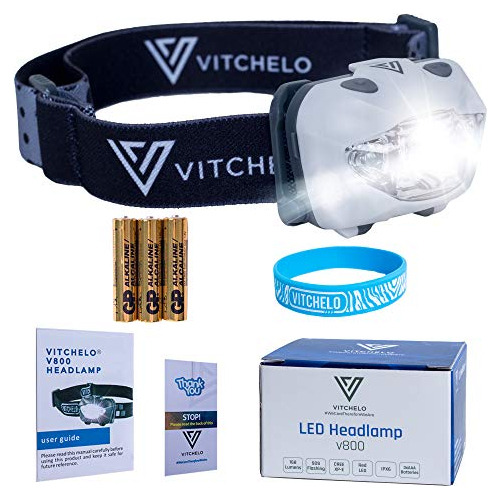 Linterna De Cabeza Vitchelo V800 Con Luces Led Blancas Y Roj