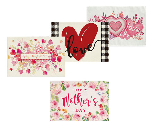 4x Manteles Individuales Para Fiestas, Manteles Para Cena,