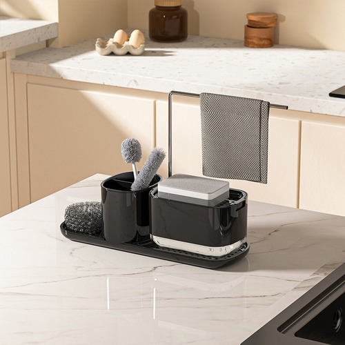 Set Dispensador De Jabón Con Soporte Para Esponja Y Trapo Pa