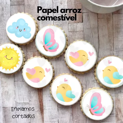 Papel arroz para Bolo Jardim Encantado Borboletas