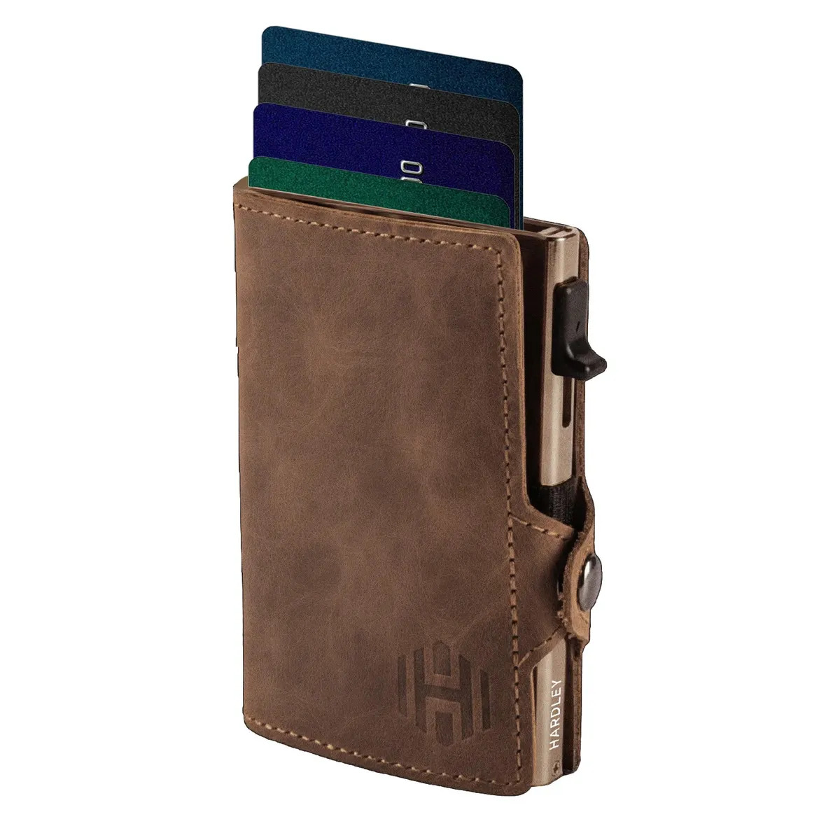 Billetera Hombre Hardley Protección Rfid Tarjetero Antirrobo - Light Brown