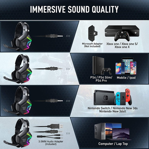 Auriculares Gamer Onikuma K10 Pro Negro