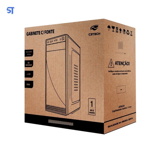 Gabinete Micro-atx C3tech Mt-31bk Com Fonte 200w Preto