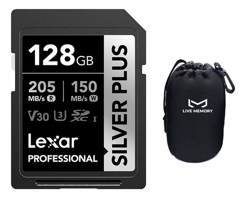 Memoria Sd 128gb Lexar Silver Plus Sdxc U3 V30 4k 205mb/s