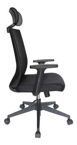 Silla De Escritorio Ejecutiva Con Cabecera Tapizado Mesh Color Negro Material Del Tapizado Malla