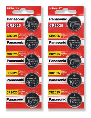 10 Pilhas Baterias Cr2025 3v Panasonic 02 Cartelas