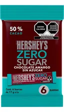 Chocolate Hershey's Cero Azúcar 17g - 6 Piezas
