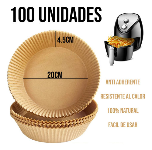 Papel Antiadherente P/ Freidora De Aire (air Fryer) 100 Unds