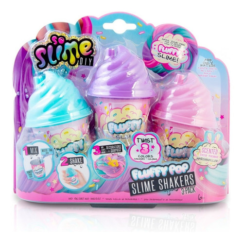 So Slime Diy - Shaker Fluffy Pop 3-pack Potes Canal Toys. 