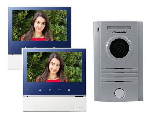 Kit Videoportero Interfon Commax Frente Y 2 Monitor 7 