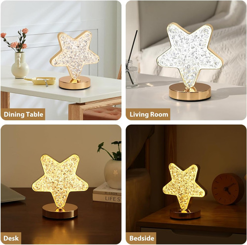 Lámpara De Mesa Con Forma De Estrella, Lámpara Táctil Regula