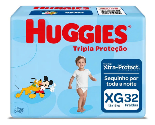 Fralda Huggies Tripla Proteção Xg 32 Unidades