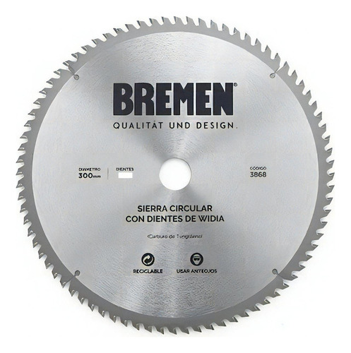 Sierra Circular 300 Mmx 80 Dientes Widia Bremen 3868