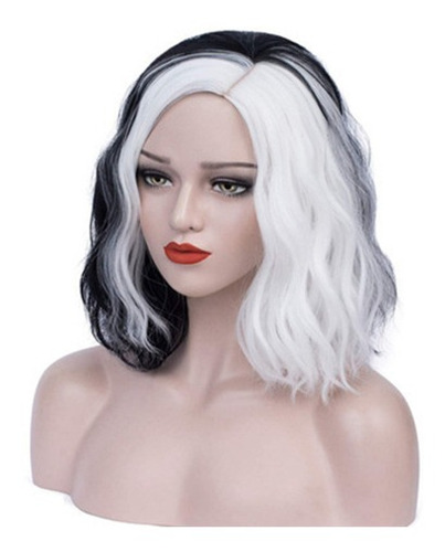 Imagen 3 de 6 de Wave Wigs Cruella Devil Cosplay Fiesta De Disfraces 35 Cm +