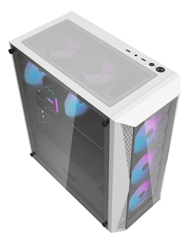 Gabinete Gamer Darkflash Dk352 Plus Atx 4 Fans Rgb Incluidos Blanco