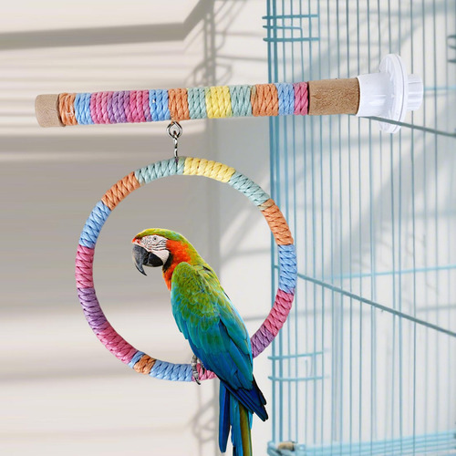 Columpio De Loro Con Soporte De Madera, Hamaca Rosa Azul