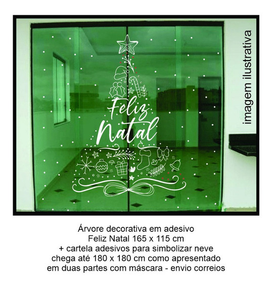 Adesivo Arvore Natal Decorativo Parede Vidro Fachada | Parcelamento sem  juros