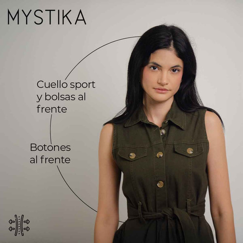 Vestido Camisero Mujer Dama Stretch Con Lazo En Algodón
