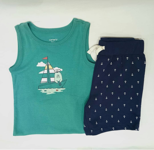 Conjunto, Con Diseño De Marinero Y Short Estampado 