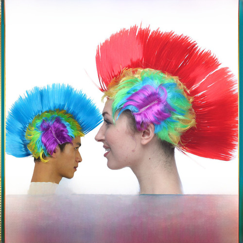 Rainbow Red - Free Size - Chicken Crest Wig Party Accessory