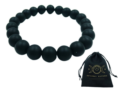 Pulsera Piedra Natural Onix Negro Para Hombre / Mujer