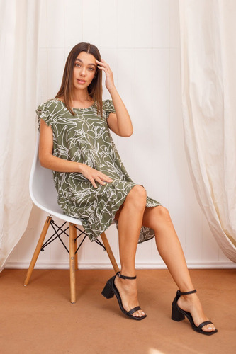 Imagen 3 de 8 de Vestido Corto De Fibrana Mujer Con Bolsillo Verano