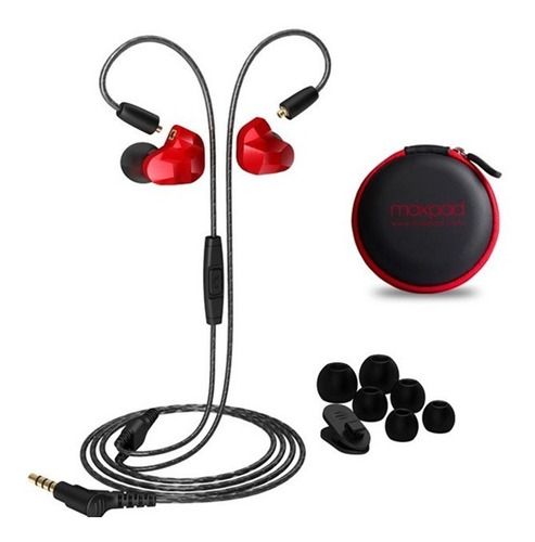 Audífono Inear Aisla Moxpad X9 Doble Driver Super Bass /rojo