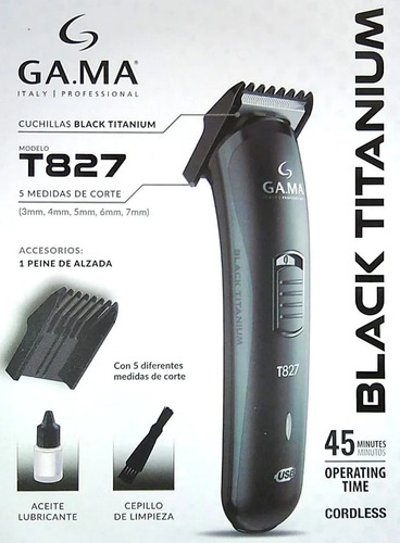 Cortadora Gama De Pelo Barba Trimmer Inalámbrica Accesorios Color Negro